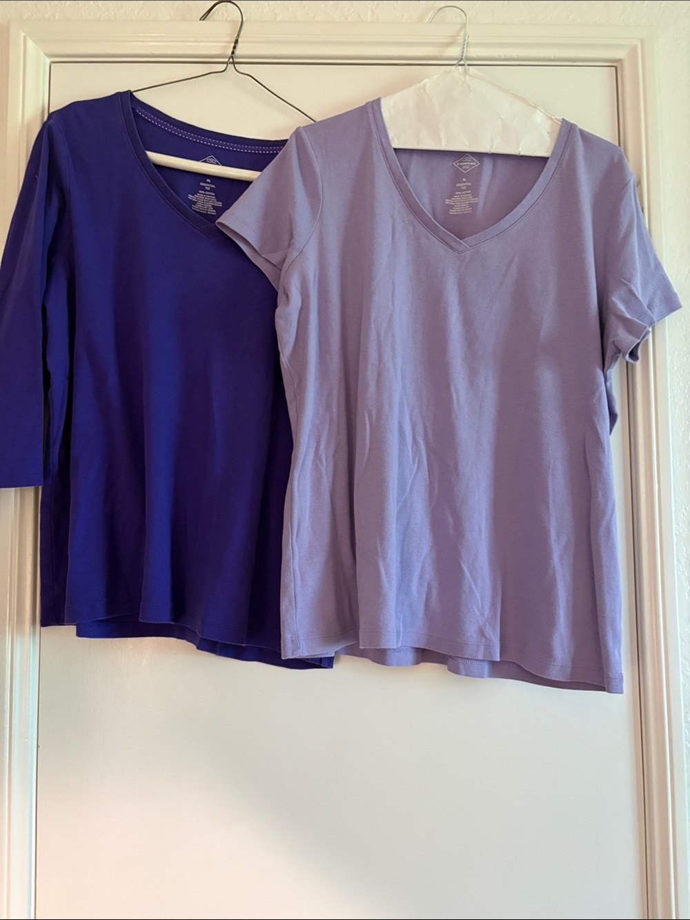 St. John's Bay Short Sleeve V-Neck Tee Duo in Purple and Lavender